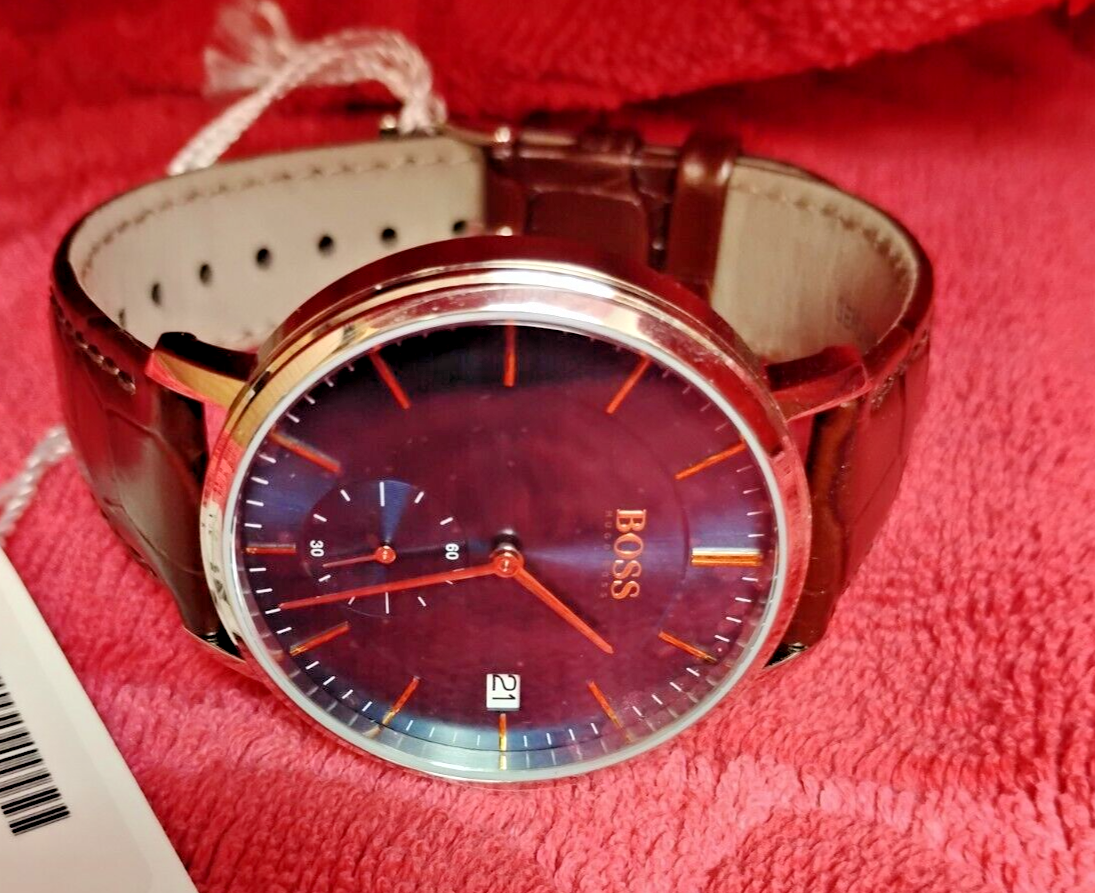 ERI7170 HUGO BOSS GRAND CORPORAL BLUE DIAL MENS WATCH 10 BAND WATER RESISTANT Ages Ago Estate Sales