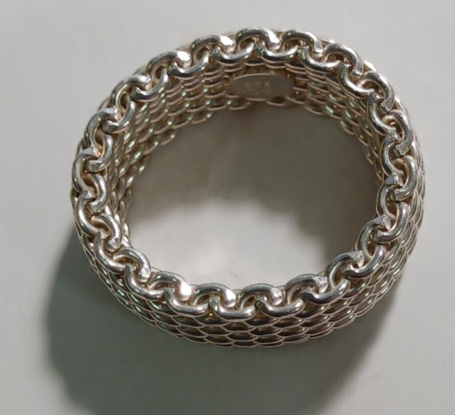 Tiffany ring silver mesh store